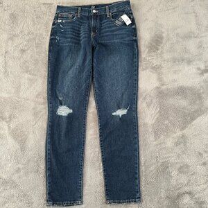 NWT Gap Girlfriend Jeans Women's size 10/30 Tall Long Dark Wash